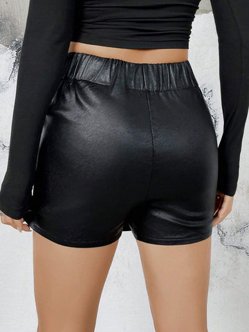ICON Belted PU Leather Skort