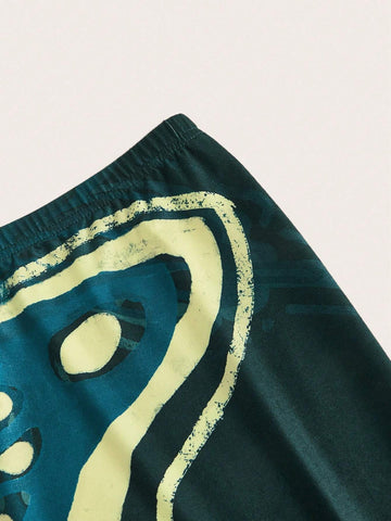 ICON Butterfly Print Lettuce Trim Skirt