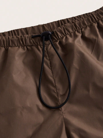 ICON Contrast Piping Drawstring Waist Wide Leg Pants