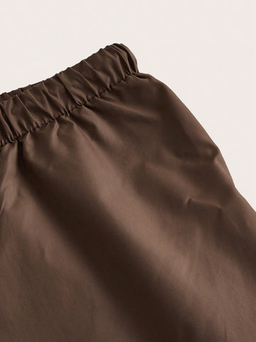 ICON Contrast Piping Drawstring Waist Wide Leg Pants