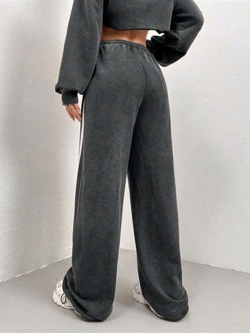 ICON Contrast Tape Drawstring Waist Sweatpants