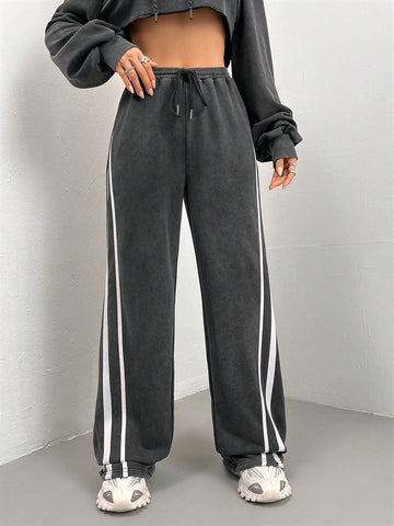 ICON Contrast Tape Drawstring Waist Sweatpants