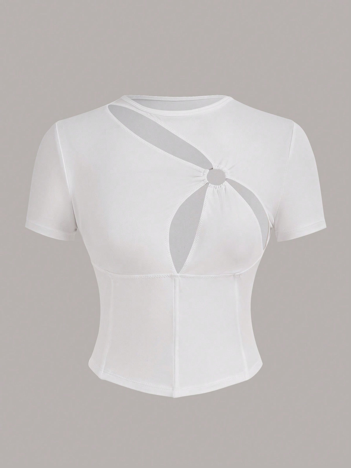 Cut Out O-ring Detail Crop Tee