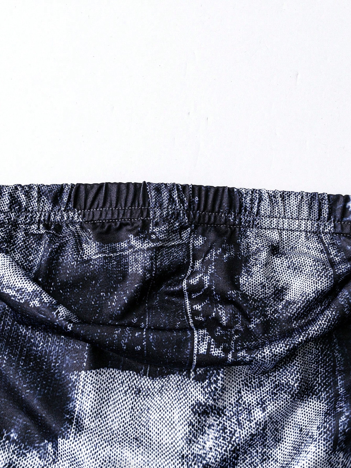 Denim Patterned Strapless Jumpsuit With Flared Pants