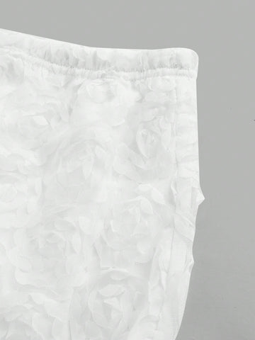 Floral Applique Tube Top And Skirt Set