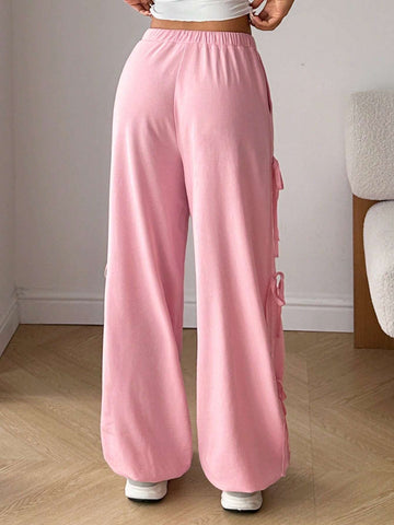 ICON Low-Waist Drawstring Bow Accent Sweatpants