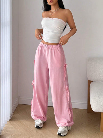 ICON Low-Waist Drawstring Bow Accent Sweatpants