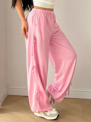 ICON Low-Waist Drawstring Bow Accent Sweatpants