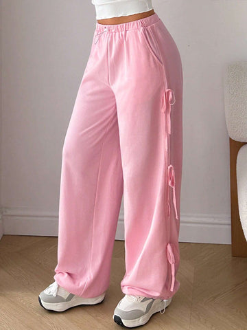 ICON Low-Waist Drawstring Bow Accent Sweatpants
