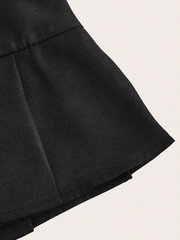 ICON Low Waist Slim Fit Skirt With Wide Pleats And Bow Decor For Women