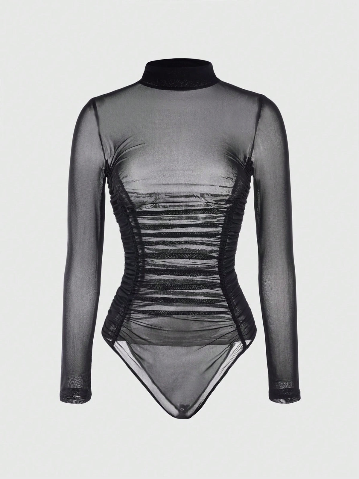 Mesh High Neck One Piece Jumpsuit