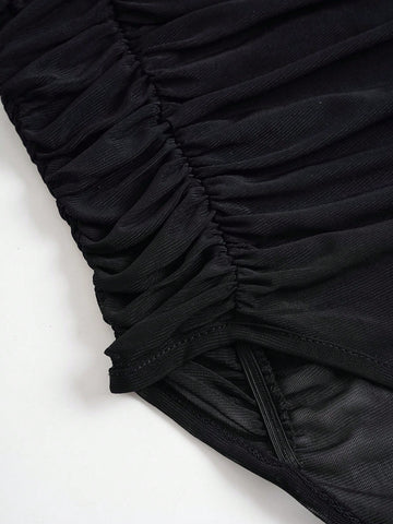 Mesh High Neck One Piece Jumpsuit