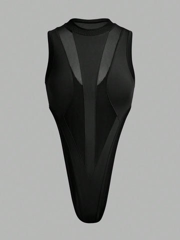 Mesh Splice High Waisted Hollow Out Multicolor Jumpsuit Bundle Pack