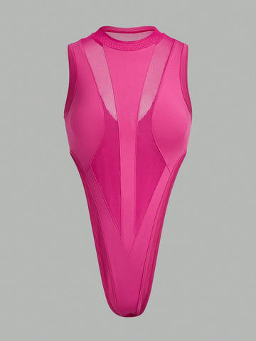 Mesh Splice High Waisted Hollow Out Multicolor Jumpsuit Bundle Pack