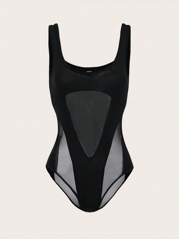 Mesh Splicing Bodysuit