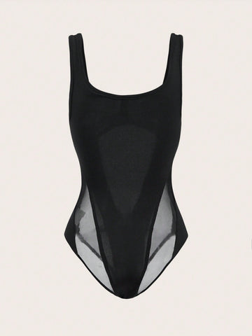 Mesh Splicing Bodysuit