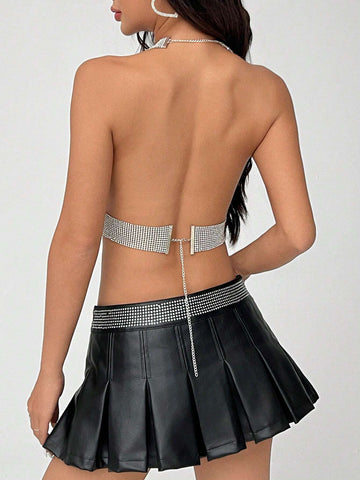 ICON Metal Mesh Rhinestone Pendant Fashionable Neck Strap For Music Festivals