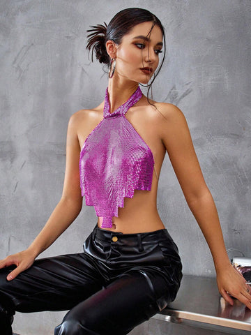 ICON Metallic Flat Irregular Design Tank Top