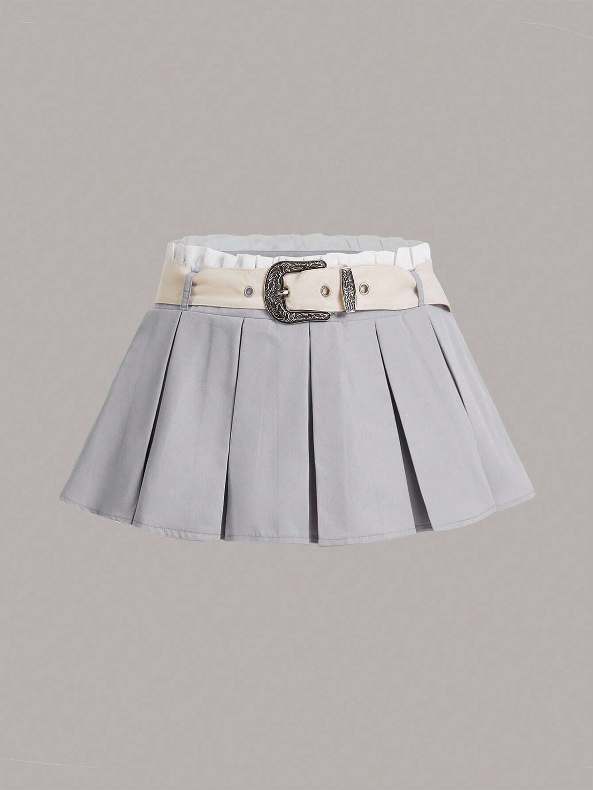 ICON Paperbag Waist Belted Pleated Skirt