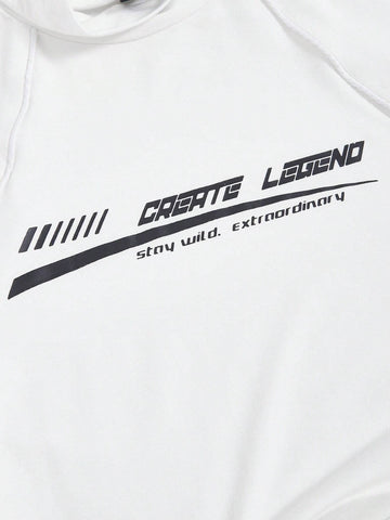 Slogan Graphic Raglan Sleeve High Cut Bodysuit