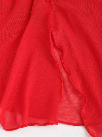 Solid Color Hollow Out Pleated Backless Sleeveless Dress