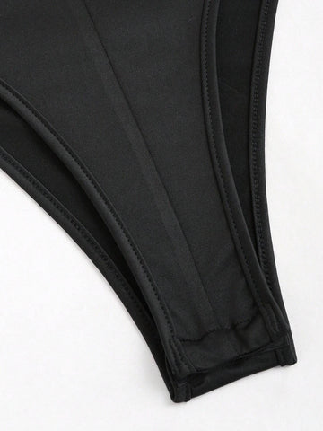 Solid Color Lace Splice Sleeveless Jumpsuit With Thin Shoulder Straps