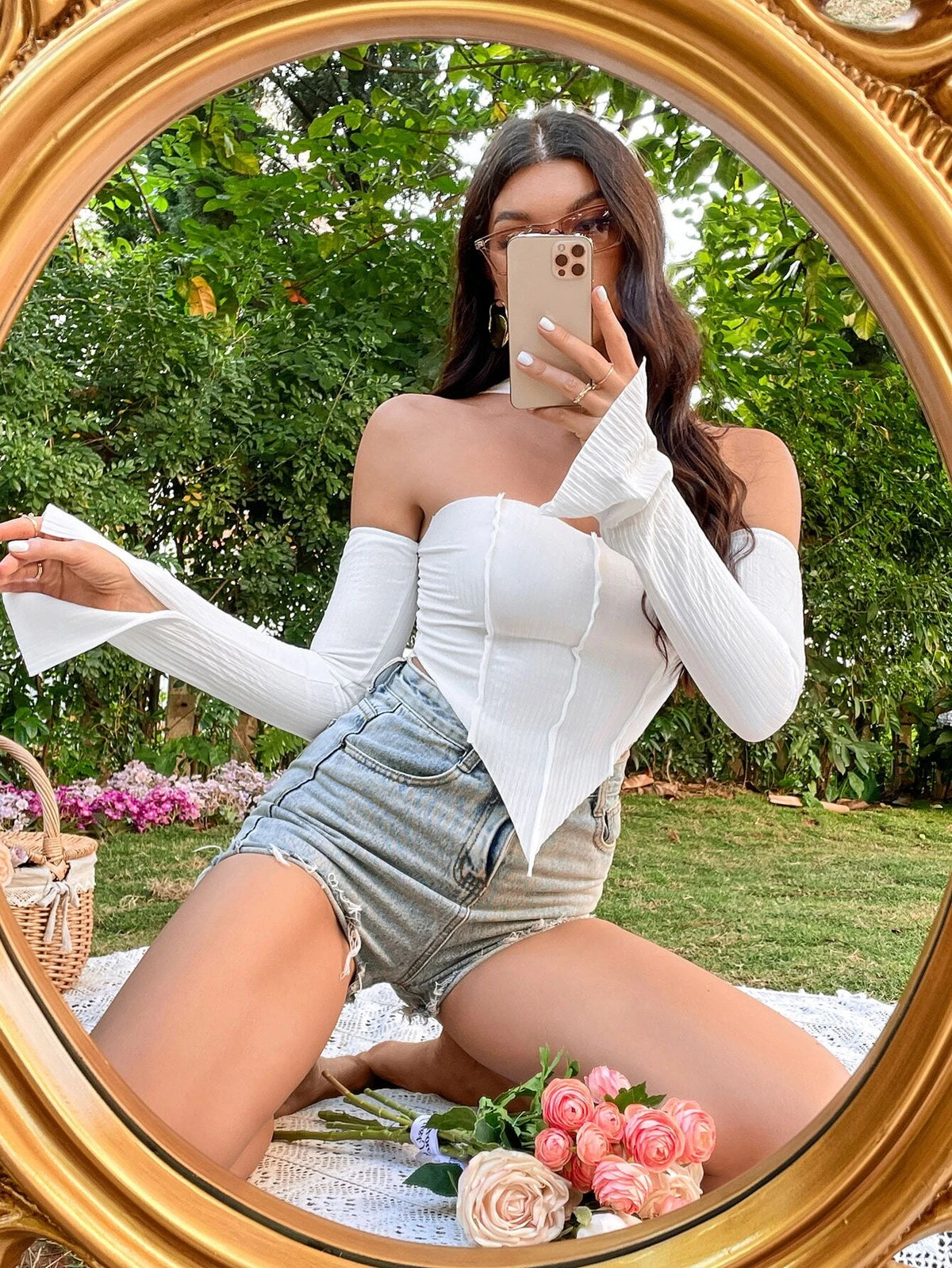 ICON Split Cuff Hanky Hem Tee