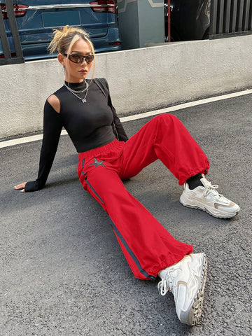 ICON Star Print Contrast Side Striped Pants