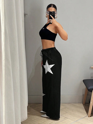 ICON Star Print Drawstring Waist Sweatpants