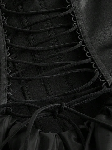 Summer Elegant Sweetheart Ruched Waist Bow Decor Mesh Tulle Skirt