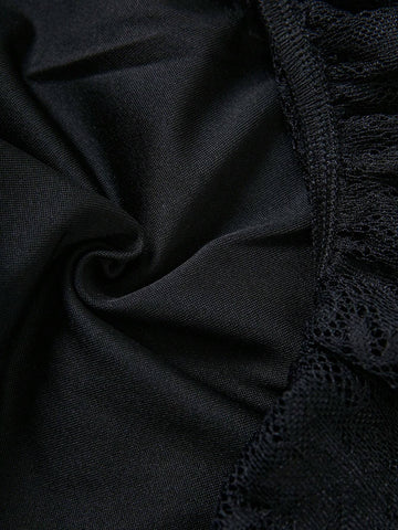 Women'S Lace Camisole With Ruffled Chest And Bow Decoration Low-Rise Gathered Ruffle Lace Trimmed Pleated Skirt + TOP 2 Piece Set