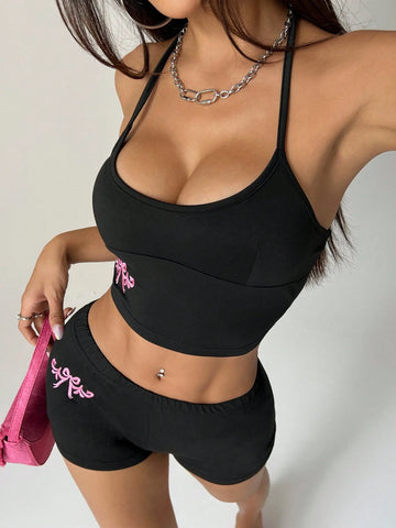 Women Fashionable Summer Casual Camisole And Shorts Set