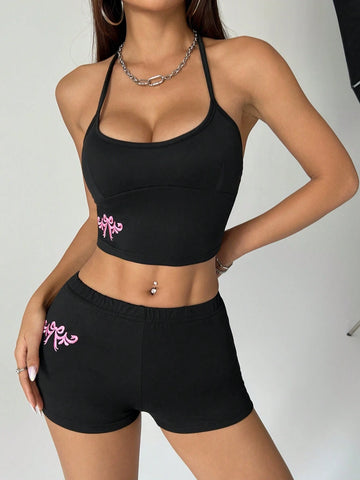 Women Fashionable Summer Casual Camisole And Shorts Set