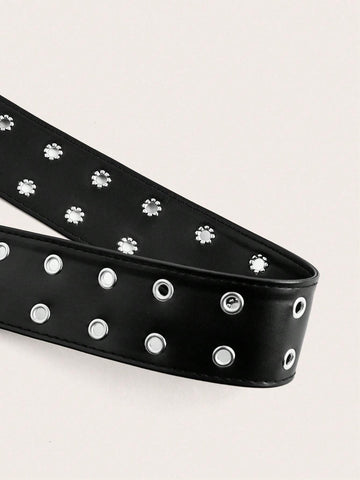 Women's Deep V-Neck Halter Neck With Pu Belt Decoration Ultra Low-Cut Bodycon Jumpsuit