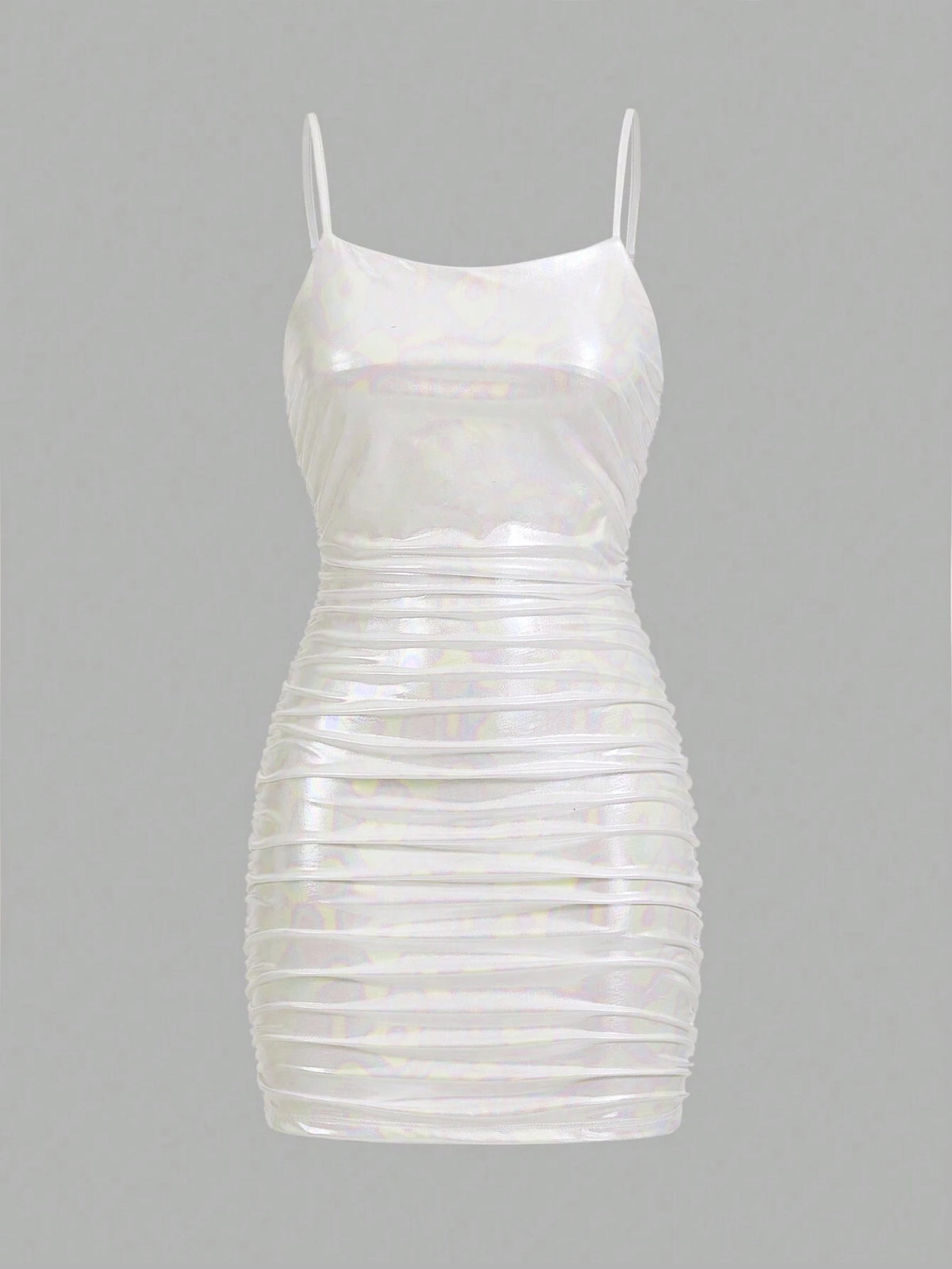 Women's Fashionable Music Festival White Pleated Cami Dress