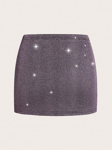 ICON Women's Glitter Bodycon Mini Skirt