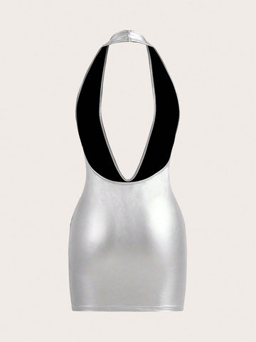 Women's Halter Neck Party Dress, Fashionable And Perfect For Gatherings