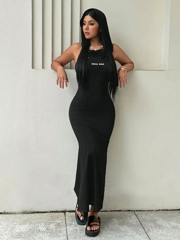 Women's Solid Color Open Shoulder Hooded Everyday Dres