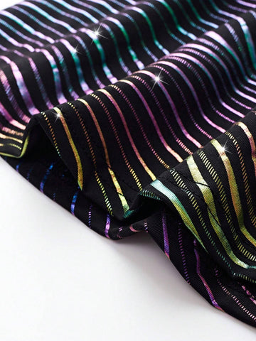 ICON Women's Summer Fashion Ombre Wave Pattern Mini Skirt