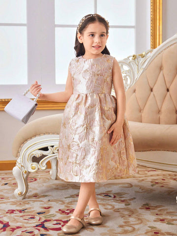Kids CHARMNG Young Girl Sleeveless Jacquard Princess Dress For Summer