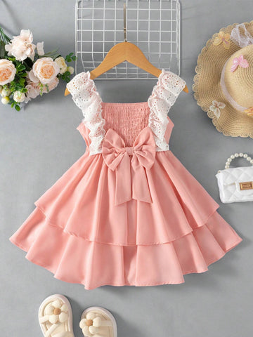 Kids CHARMNG Young Girl's Sweet And Romantic Lace Bowknot Dress