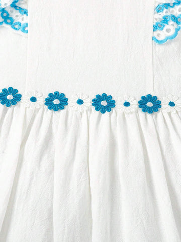 Kids EVRYDAY Toddler Girls' Patchwork Embroidered Dress With Ruffled Hem