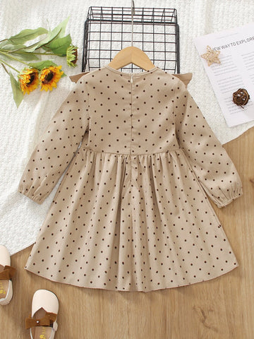 Kids EVRYDAY Young Girl Polka Dot Print Ruffle Trim Dress