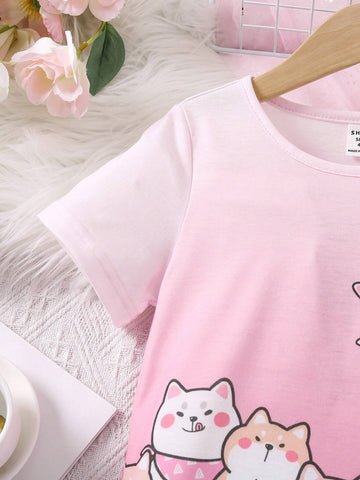 Kids EVRYDAY Young Girls' Cute And Fun Multicolor Kitty Cat Print Dress, Summer