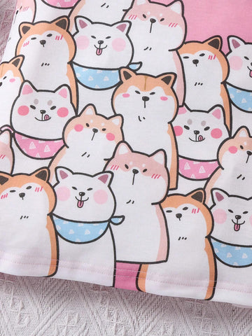 Kids EVRYDAY Young Girls' Cute And Fun Multicolor Kitty Cat Print Dress, Summer