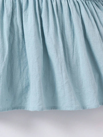 Kids EVRYDAY Young Girls' Elegant Stand Collar Bubble Sleeve Dress With Purse, Great For Vacation