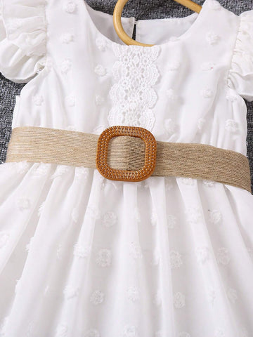 Kids EVRYDAY Young Girl's Romantic Elegant Casual Holiday Comfortable Flying Sleeve Dress