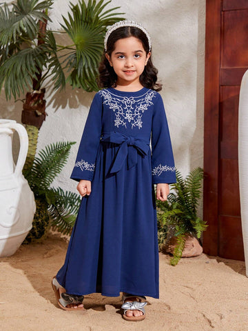 Kids Nujoom Young Girl Floral Embroidered Dress