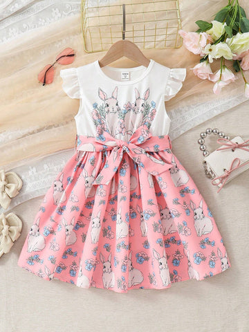 Kids Nujoom Young Girl's Cute, Casual, Simple, And Comfortable Holiday Dress