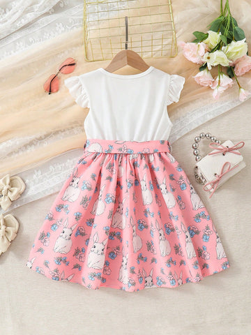 Kids Nujoom Young Girl's Cute, Casual, Simple, And Comfortable Holiday Dress